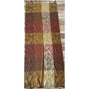 KALEIDOS MODA Shawl Scarf Brown Fringed ITALY